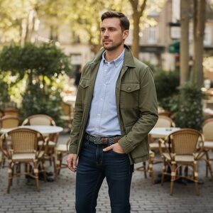 NWT F. H. Wadsworth Elastic Stretch Belt Blue Gray Green